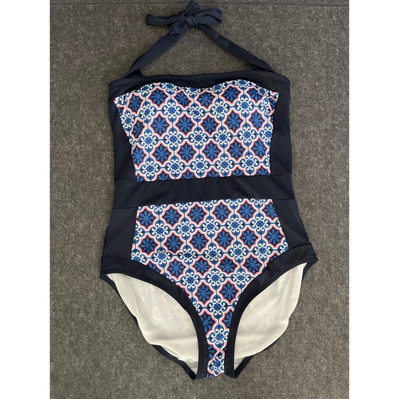 Boden Santorini Halter Neck Swimsuit One Piece Size 12 - Picture 1 of 5